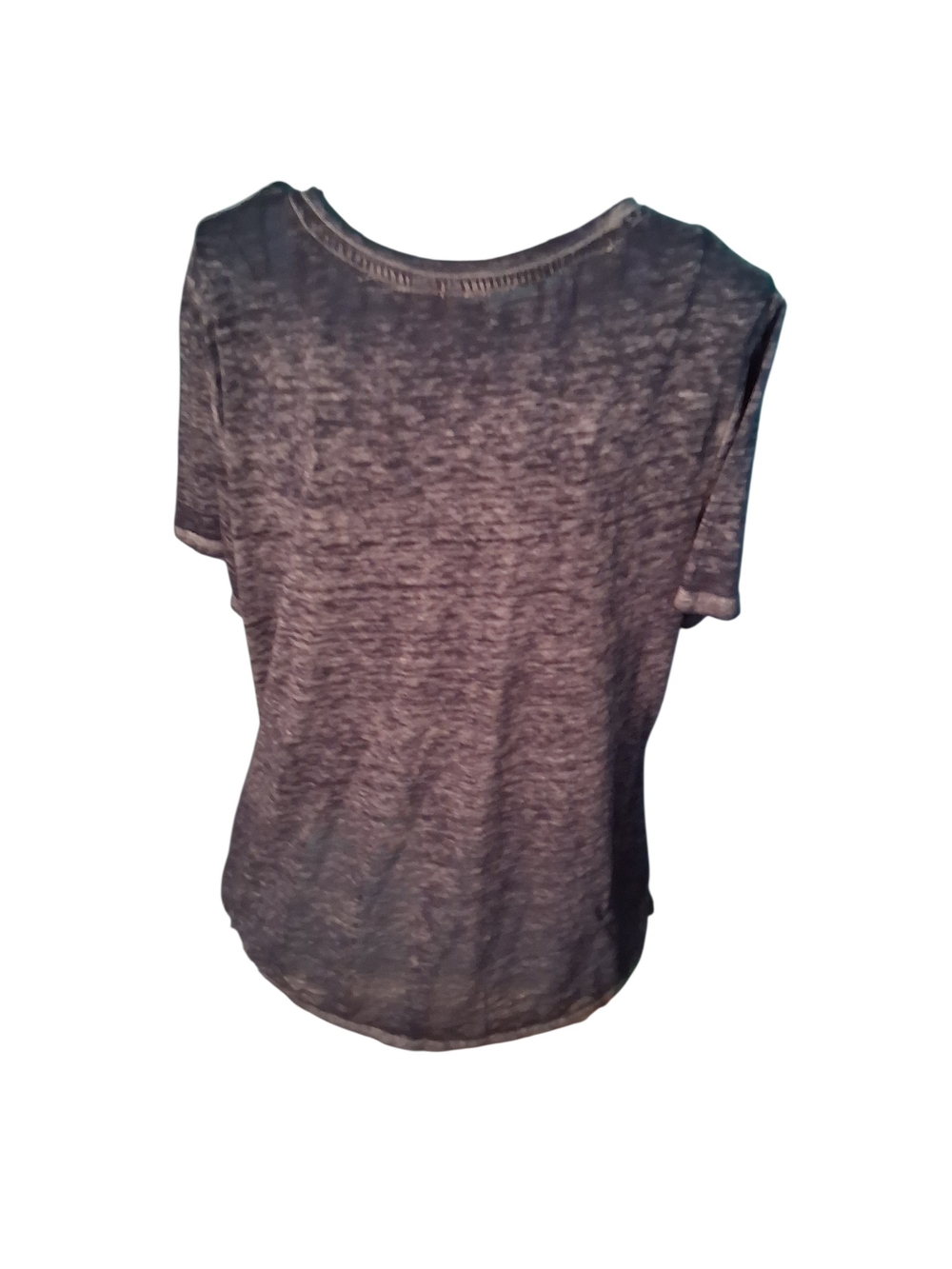 Est. 1848 Women's Velvet BlueShort Sleeve Top with Decorative Cross - Picture 5 of 5